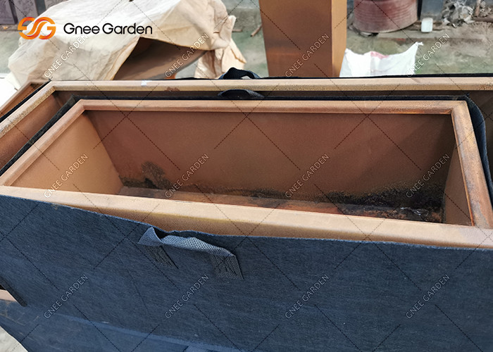 Custom Metal Steel Plant Pots Modern Design Long Box Corten Steel Planter