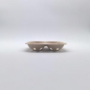 China Compostable Fruit Biodegradable Bagasse Tableware Food Container With Hole wholesale