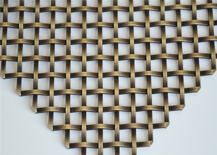 Weave 0.5mm Decorative Copper Mesh Architectural Wall Cladding Laminated Glass Art