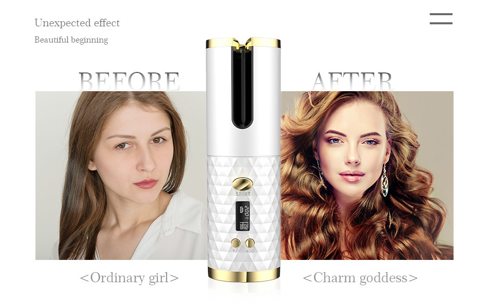 Wireless Ceramic Automatic Rotating Ceramic Hair Curler Rechargeable 50HZ/60HZ