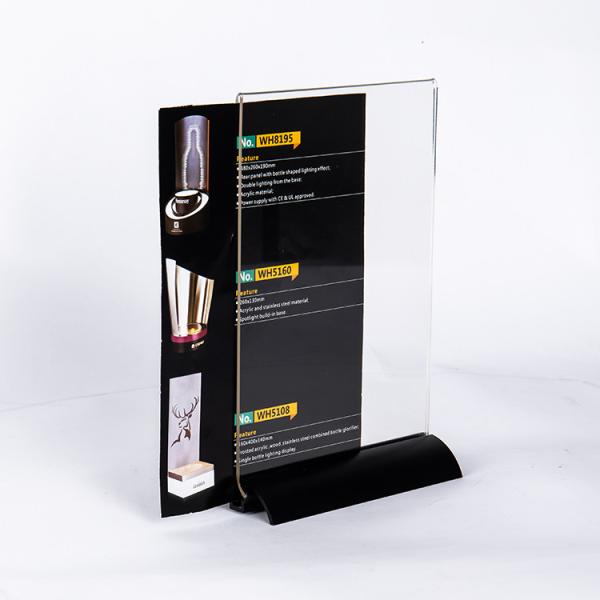 Detachable Metal Base Acrylic Panel Restaurant Menu Card Poster Holder Stand A4