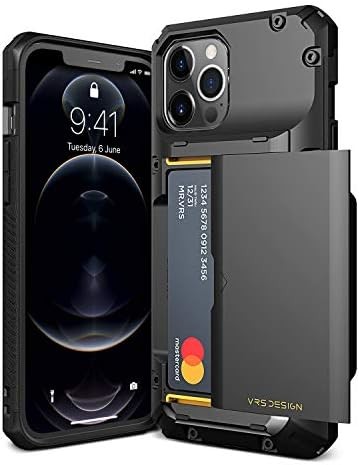 For iPhone 12 Pro Max with [4 cards]Premium solid credit card slot wallet for iPhone 12 Pro Max 6.7-inch