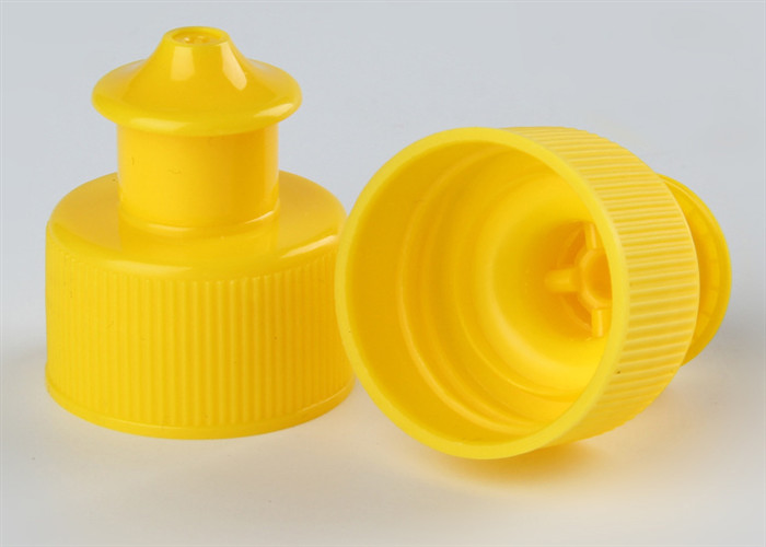 Push Pull Reusable 28 410 Cap , White Screw Caps Ribbed Closure Type