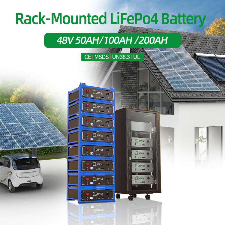 Rack Batteries Cabinet 48v 100ah 200ah Rack Battery Installation BMS Management System