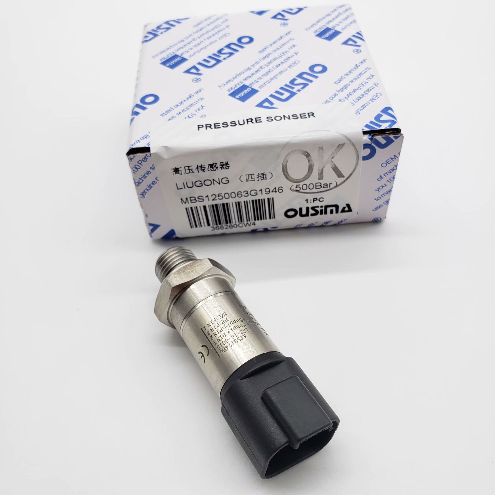 OUSIMA Pressue Switch MBS1250063G1946 500 Bar High Pressue Sensor For Excavator LIUGONG