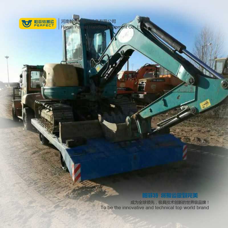 1-200 ton heavy duty industrial trailer towed by forklift free turning trackless transfer trailer