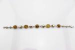 Gemstone Jewelry 925 Silver 8x10mm Oval Citrine Link Tennis Bracelet (SB7001)