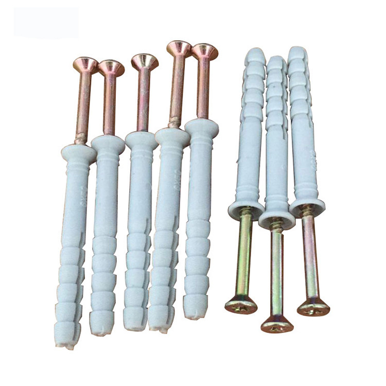 Small Nylon Screw Anchors , Hammer Drive Anchor With Nail Screw Yellow Zinc