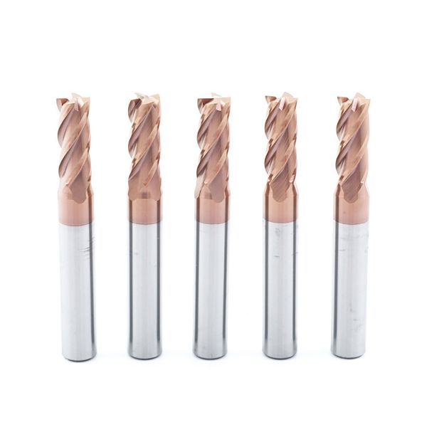 4 Flute Solid End Mill Square Tungsten 30° 55° 45° High Speed For Stainless Steel Metal