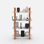 Four Tier Wooden Storage Rack Glaze For Bedroom Living Room Office Kitchen