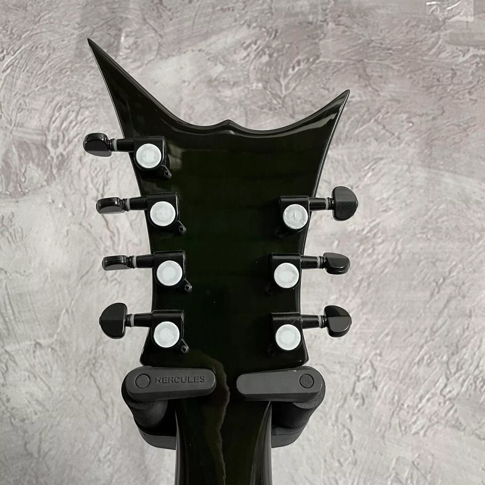 Customized Left-Hand Bird of Prey Electric Guitar H-H Pickup Flamed Green Burst