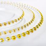 Pearl Round Gold Decoration Glass Charger Plate for Wedding Dinnerware Glass