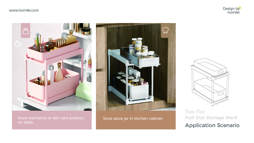 Efficiently Organize With Under Sink Organizer Standing Storage Rack