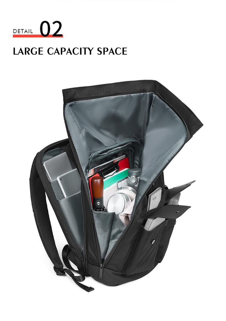 1680D Polyester College Sports Waterproof Business Backpack Solid Color