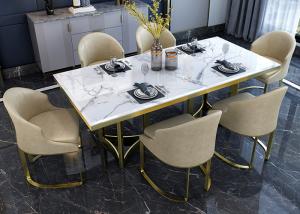 China Fashionable Tabletop Slate Dining Table Stainless Steel Frame wholesale