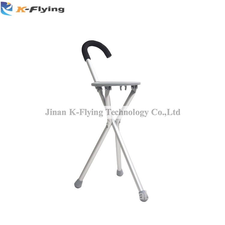 Disabled Elderly Aluminum Folding Walking Stick Cane With Seat