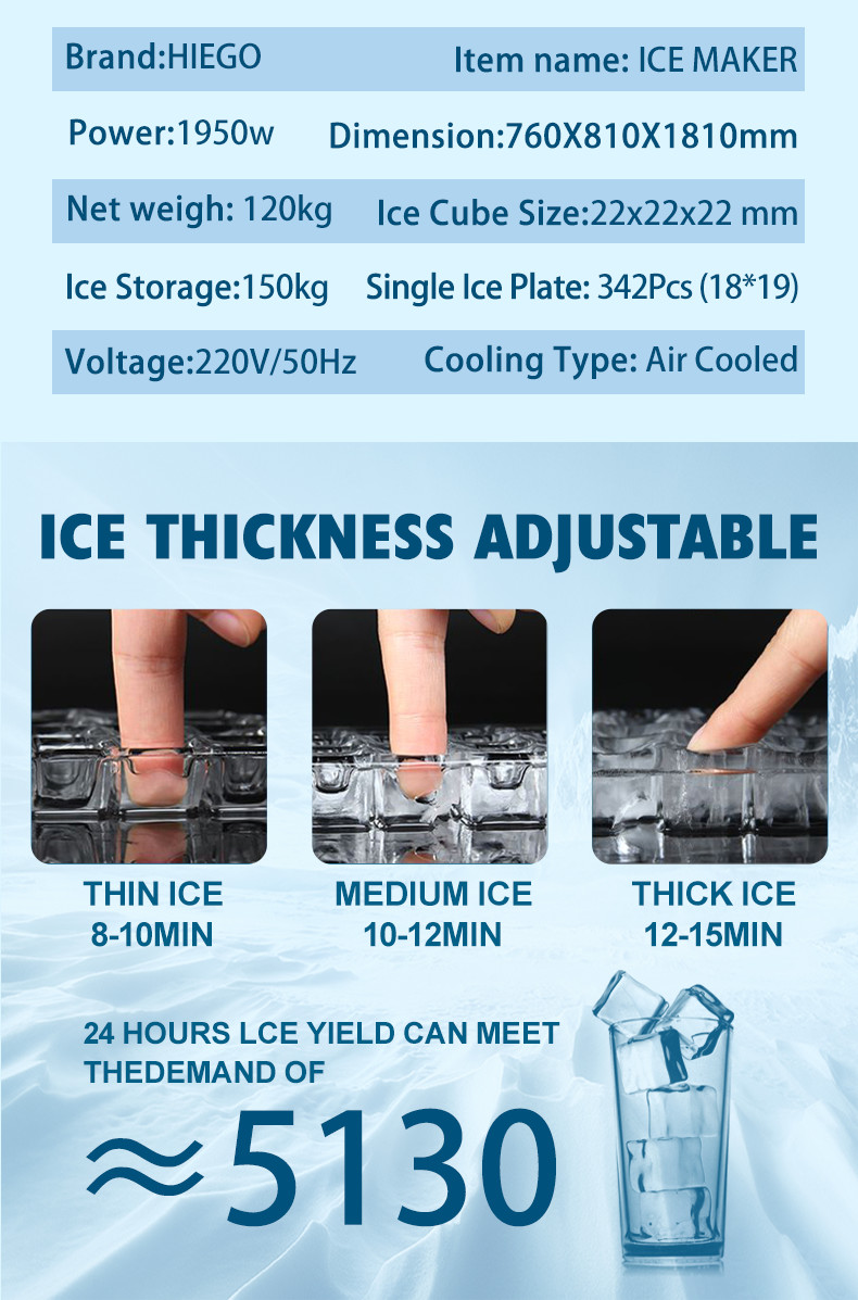 Large Capacity 400kg Commercial Ice Machine Cube Maker Industrial Ice Making Machine