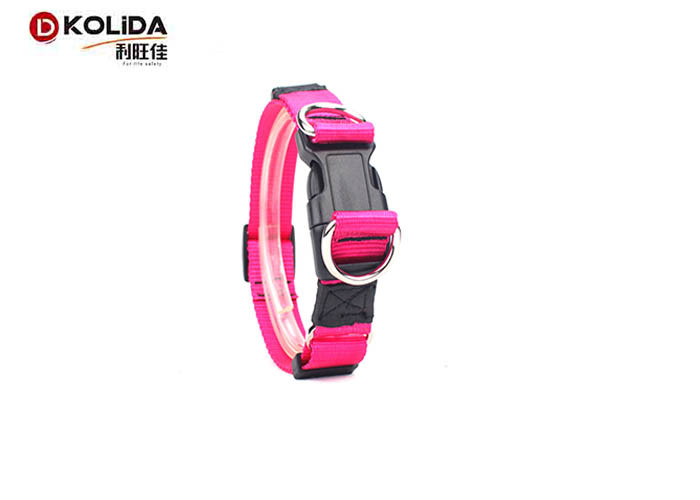Personalized Nylon Dog Collars Custom Double D Ring Release Buckle C605
