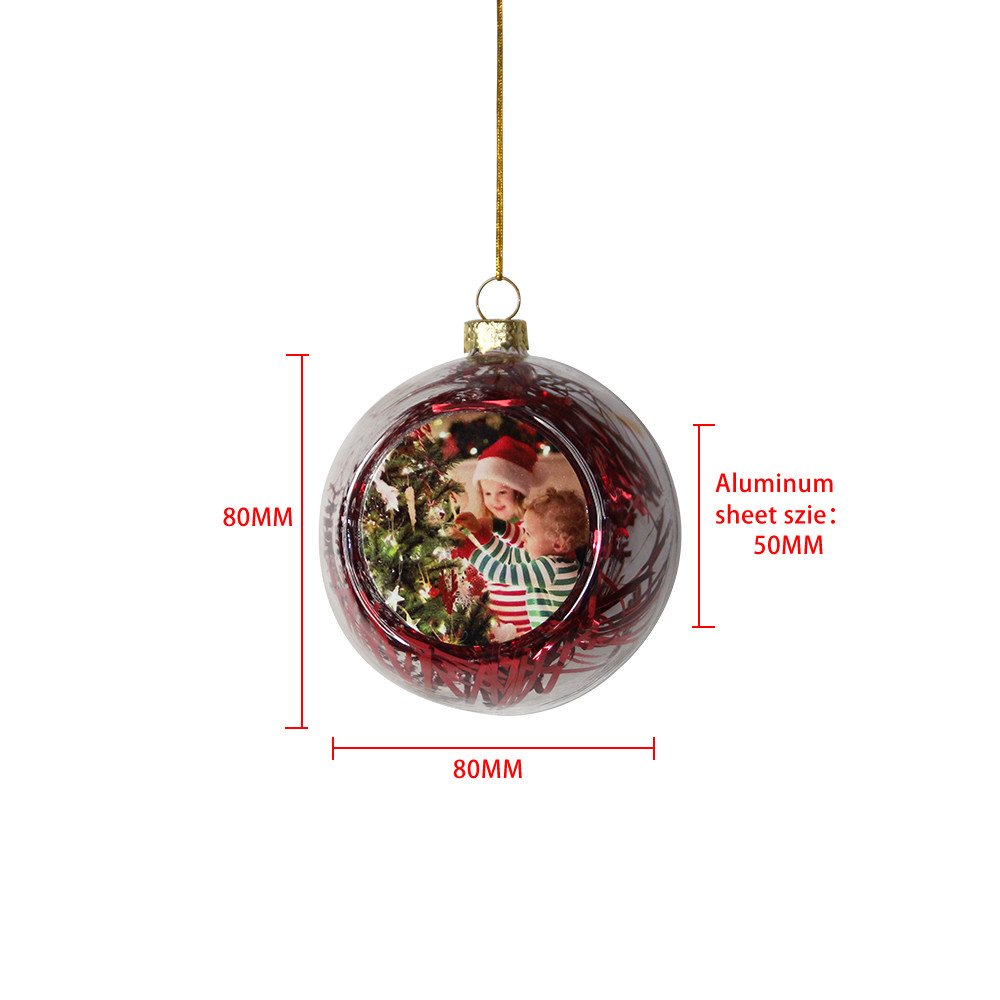 Sublimation Christmas Ball Personalized Custom Printing 8CM Glass Christmas Ball Ornaments Sublimation Blank