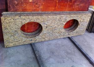 China Giallo Ornamental Granite Bathroom Vanity Tops With Oval Sink Hole wholesale