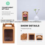 Window Box Gift Wrapping Bags Small Cake Boxes Bakery Bags With Standing Cookie