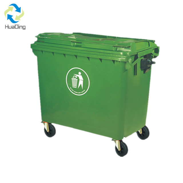Large 660 litre with lid plastic garbage bins