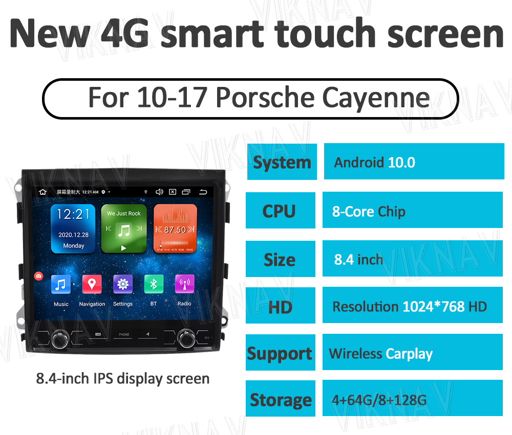 Android 13 Head Unit Car Radio For Porsche Cayenne 2010-2017 Touch Screen Wireless