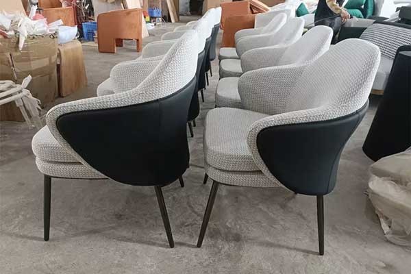 Leisure Series 80cm Upholstered Dining Room Chairs Modern Grey Fabric
