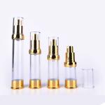 Clear Gold Plating Skincare Airless Cosmetic Bottles