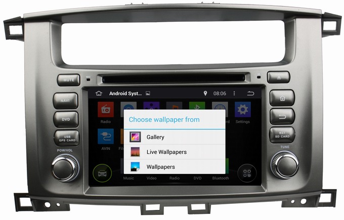 Ouchuangbo Toyota Land Cruiser 100 pure android 4.4 OS autoradio stereo dvd navi build in