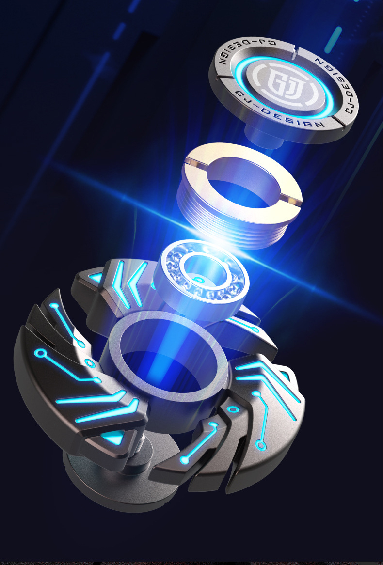 0-24 Months Unisex Metal Finger Hand Spinner with Luminous Light and Light Absorption
