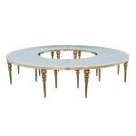 Half Marble SS Steel Furniture Round C Shaped 0.76m3 Golden Stainless Steel