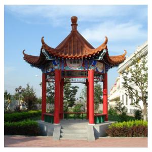 China Ceramic Chinese Style Pavilion 4m Garden 10x12 Wood Gazebo Outdoor wholesale