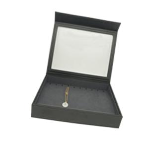 China Black Pu Jewelry Display Tray , Rigid Surface Window Display Rack Free Logo wholesale