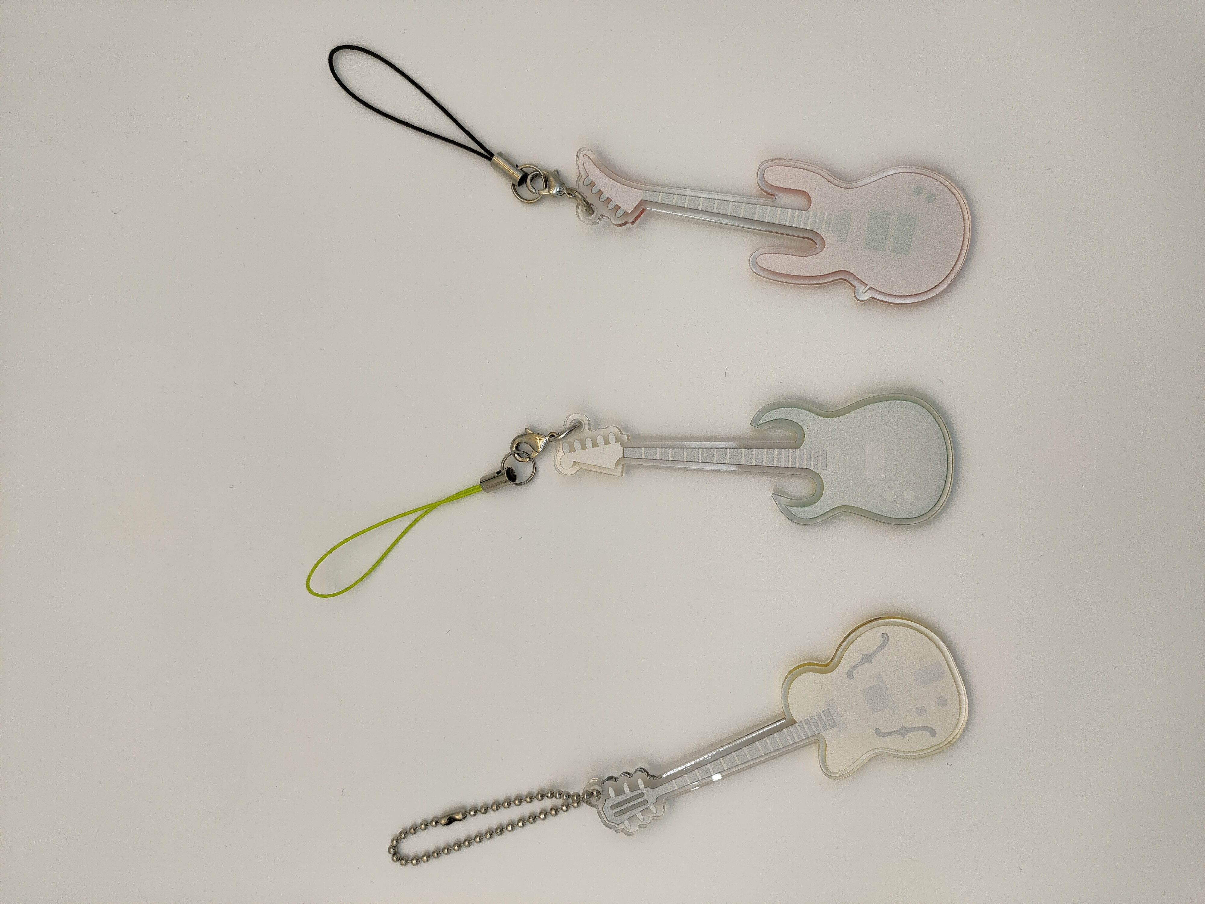Cute Girl Acrylic Sheet Keychain , Guitar Laser Cut Acrylic Keyring