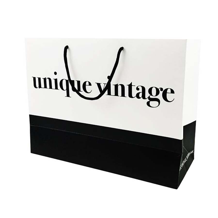 Tote Paper Shopping Bags Silver Stamping With Handles For Clothes Garment