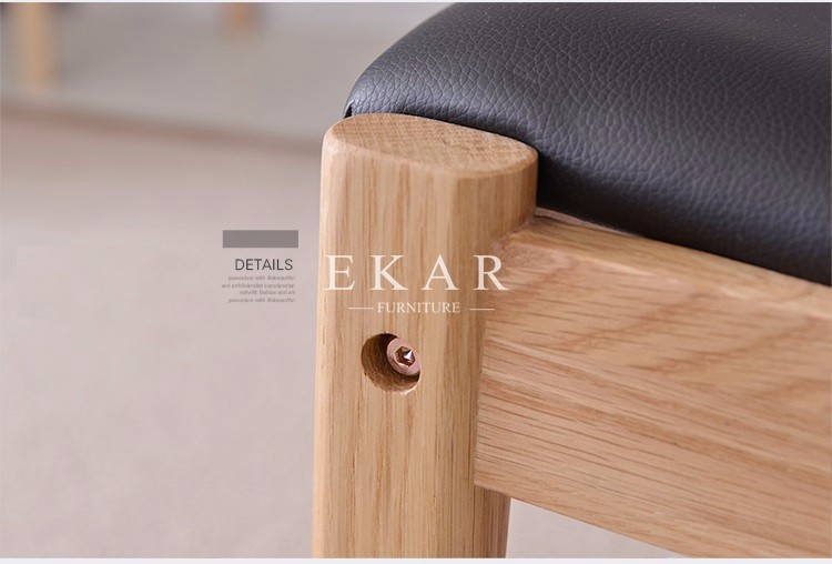 For Home Hotel Furniture Black Leather Wooden Wood Chair Restaurant Dining