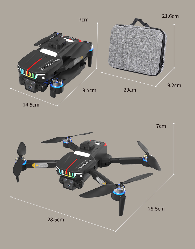 Experience the Ultimate Aerial Photography Brushless Drone with Optical Flow Obstacle Avoidance 3 Cameras Remote Control