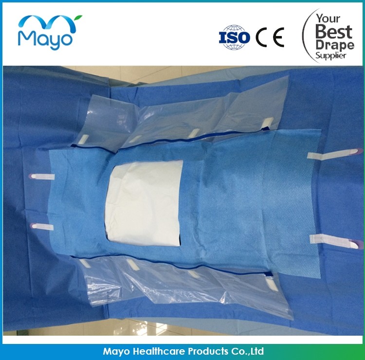 SMMS 45G Laparoscopy Disposable Surgical Drapes With Fluid Collection Pouch