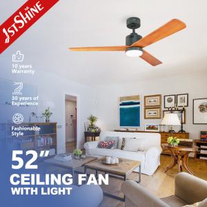 China Smart Home 52&quot; Bedroom Ceiling Fan Light With Strong Wind 3 Color Light wholesale