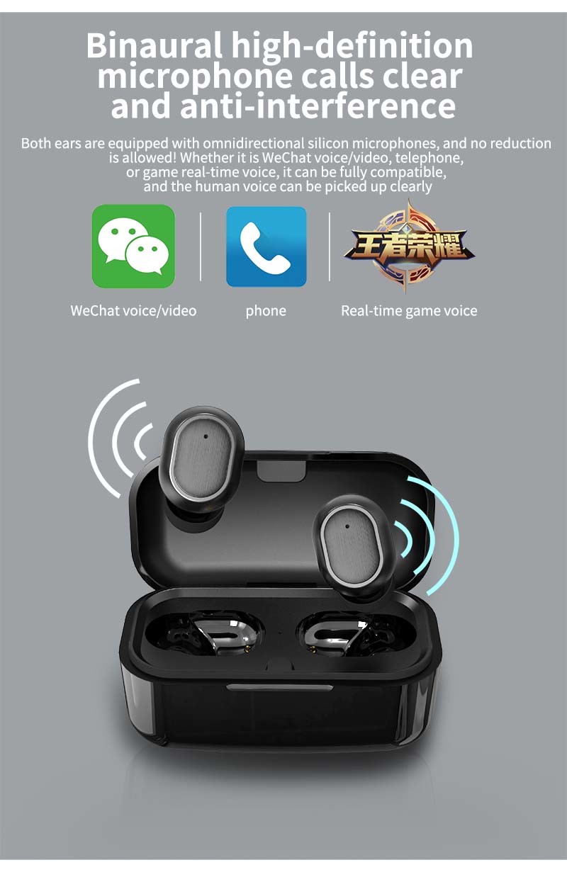 MSDS Jerry 6976 Ear Free Wireless Bluetooth Stereo Earbud Support Siri Voice Assistant