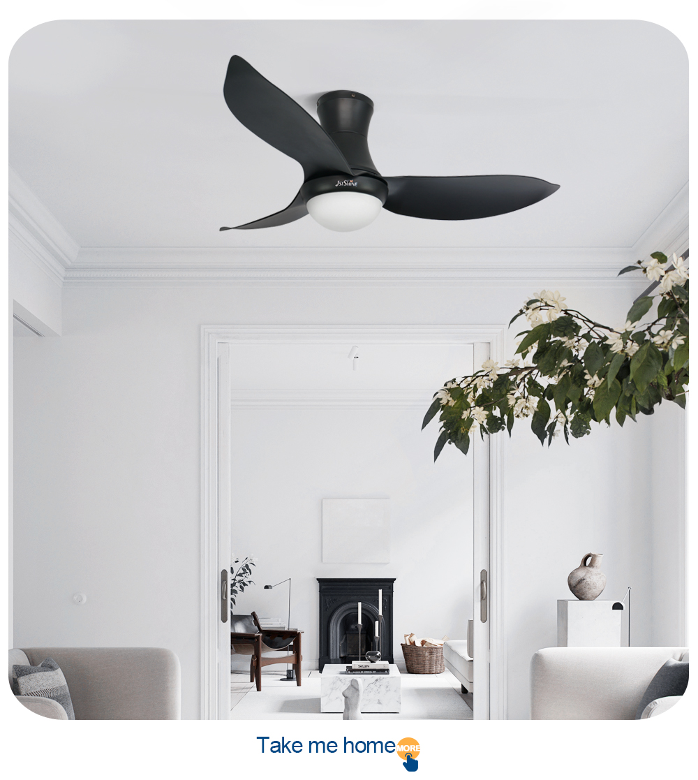 Low Ceilings 1stshine Ceiling Fan 110V/220V Silent with WIFI Control and Flush Mount