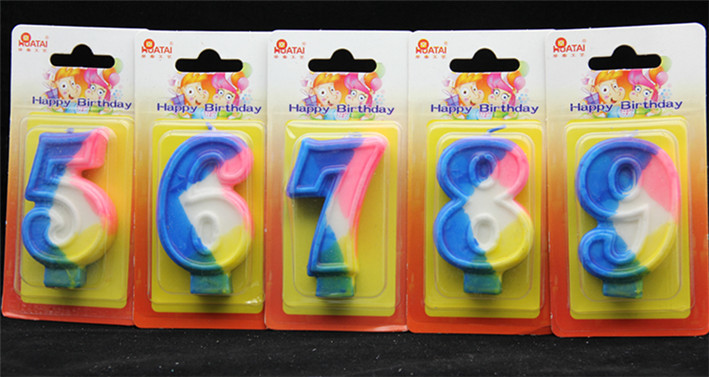 Rainbow Number Birthday Candles , Colorful Birthday Candles For Cupcakes