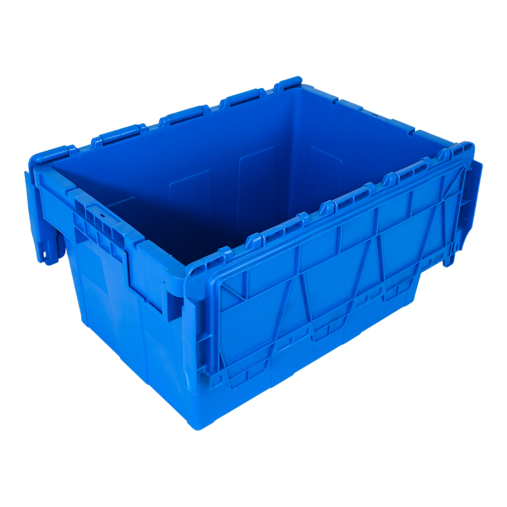 Transport Attached Lid Tote Container with Plastic Moving Crate in Customized Color