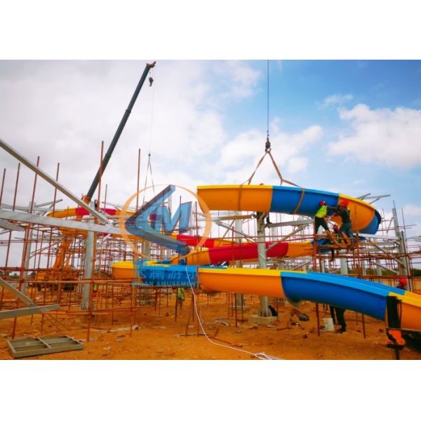 3.7M Height Fiberglass Pool Slide Outdoor For Kids Teenagers