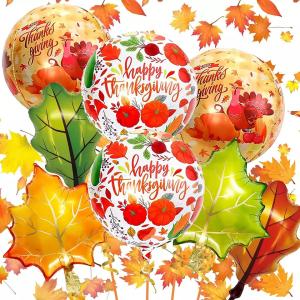 China Autumn Harvest Fall Maple Leaves Balloons Turkey Thanksgiving Party Balloon Decorations wholesale