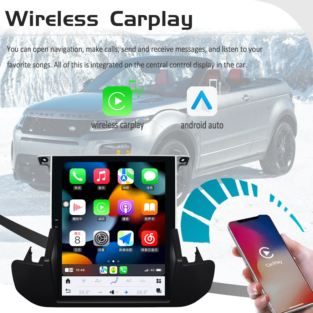Vertical Screen Car Radio For Land Range Rover Discovery 4 2009-2016 New Upgrade Carplay GPS Navigation Multimedia play