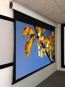 China 92&quot; projection screen , tab tensioned motorized projection screen aluminum housing wholesale