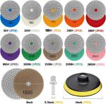 13 Packs 4 Inch Diamond Polishing Pad 1500 Grit For Marble