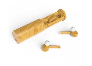 China Wooden Color True Wireless Stereo Earphones Earbuds , 550mAh Bluetooth Earphone Buds wholesale